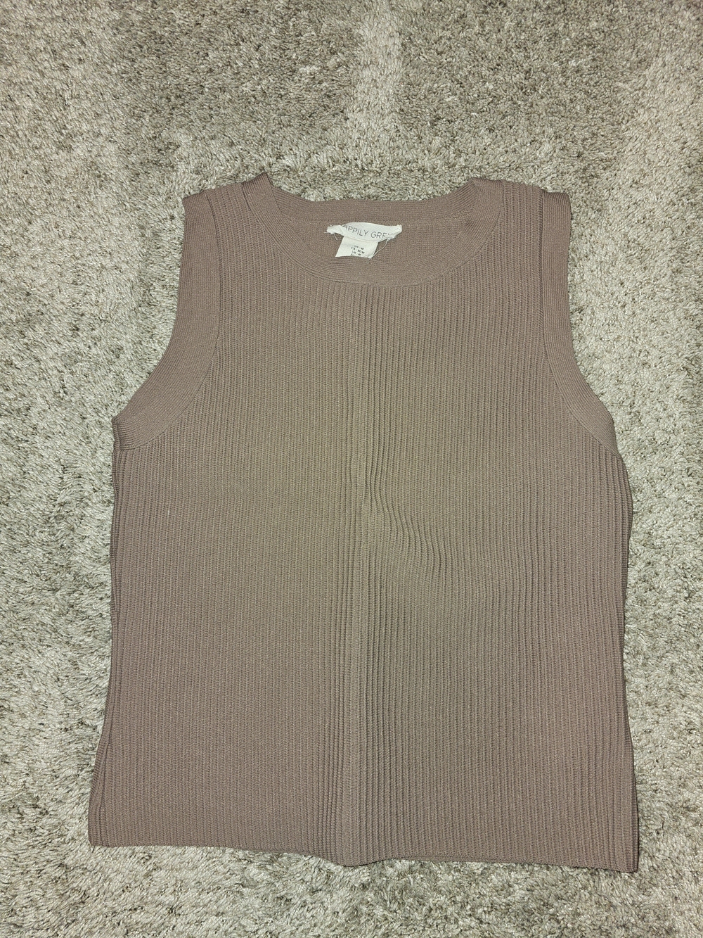 Ribbed Sleeveless Knit Tank - Mauve Taupe